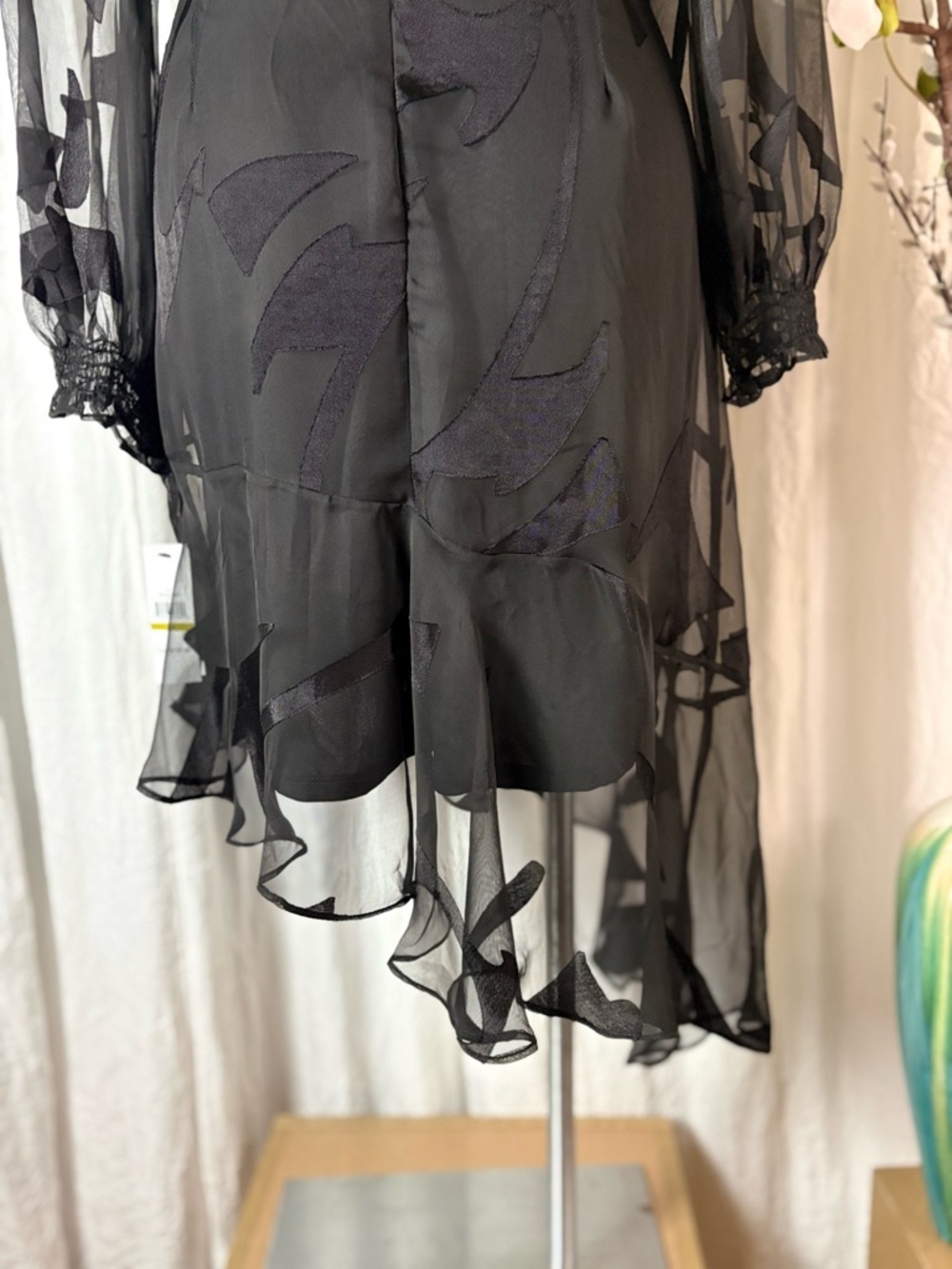 DKNY Faux wrap Black Asymmetrical Dress - Picture 6 of 9